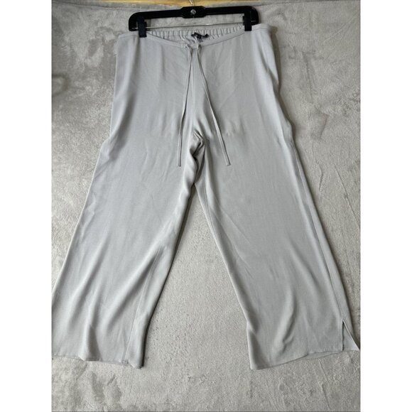 Eileen Fisher Silk Cropped Wide Leg Pants Womens XS